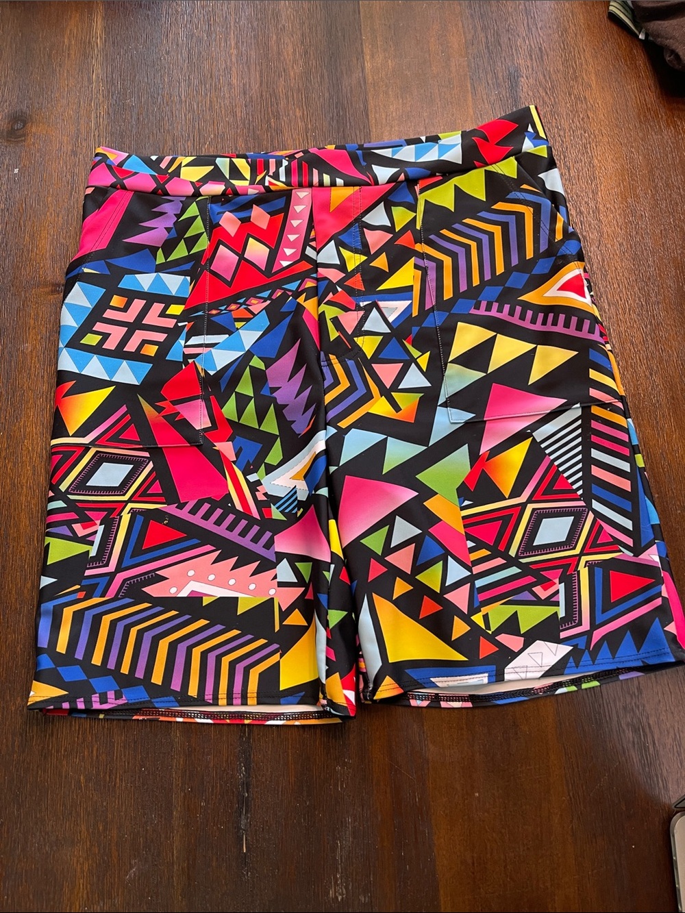 Candy Catz Rave Shorts Medium Colorful Geometric Abstract Boho Artsy Festival